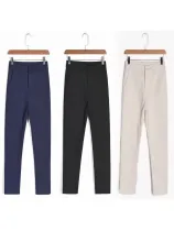 Plus Size Women Plain Casual Pants