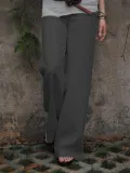 Casual Cotton Solid Pants