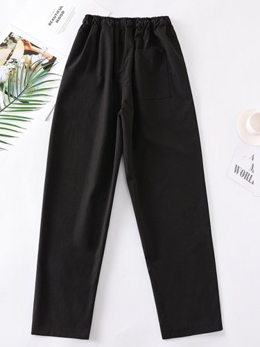 Plus Size Women Plain Casual Pants
