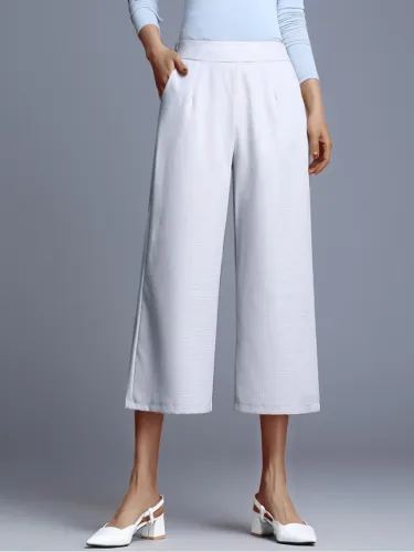 Plus Size Women Solid Loose Casual Wide Leg Pants