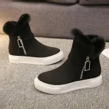 Women Casual Leopard Boots Zipper Shoes