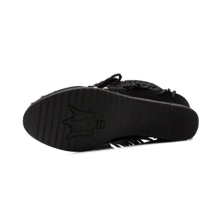 Women Vintage Booties Casual Plus Size Slip On Shoes
