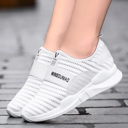 Women Mesh Fabric Sneakers Casual Sport Slip On Shoes