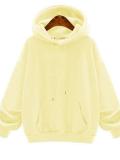 Solid Color Pocket Thicken Hooded Sweatshirt
