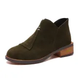 Womens Flocking Zipper Daily Chunky Heel Boots