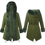 Warm Vintage Casual Cotton-Blend Long Sleeve Army Green Coat