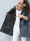 Warm Cotton Appliqued Hoodie Long Sleeve Outdoor Coat