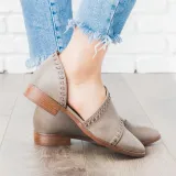 Trendy Stitched Style Side Cutout Loafers Casual PU Low Heel Loafers