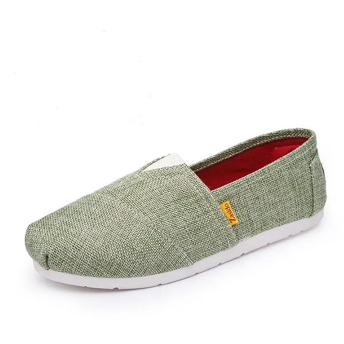 Deep Gray Daily Spring/Fall Flat Heel Braided Canvas Flats