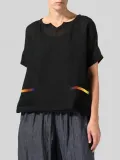 Casual Plus Size Short Sleeve Round Neck Solid Tops