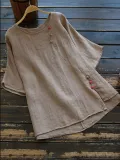 Casual Crew Neck Short Sleeve Shirts & Tops