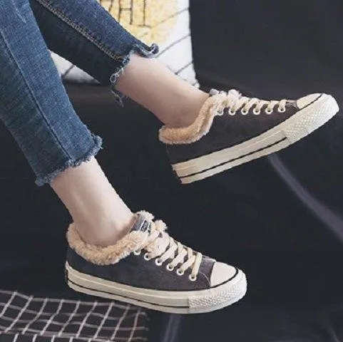 Women Athletic Faux Suede Lace-up Spring/Fall Flats Casual Winter Booties