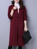 Gray Long Sleeve Embossed Solid Coat