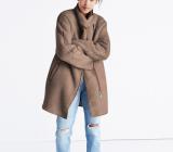 Stand Collar Patchwork Long Sleeve Coat