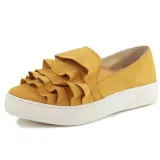Gray Daily Flat Heel Artificial Suede All Season Ruffles Loafer