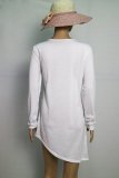 Color Block Plain Long Sleeve Cotton-Blend Blouse & Shirts