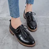 Women PU Loafers Casual Comfort Tassel Slip On Shoes