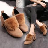 Elegant High Chunky Heel Shoes Flurry Dress Suede Pumps