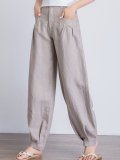 Linen Casual Plain Pants