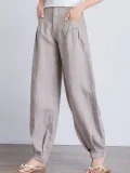 Linen Casual Plain Pants