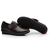 Big Size Buckle Leather Hook Loop Soft Flat Casual Loafers