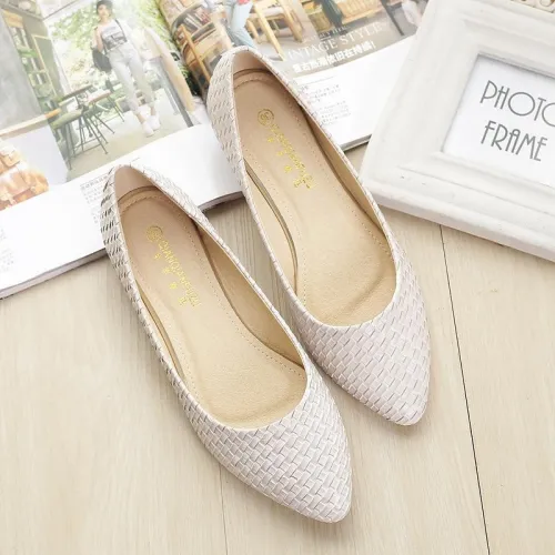 Microfiber Pointed Toe Women Slip-On Flats
