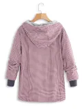 Pink Casual Plaid Pockets Cotton Coat