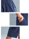 Plus Size Women Cotton And Linen Solid Loose Casual Pants