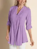 V Neck Half Sleeve Cotton Floral Shirts & Tops