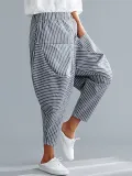 Plus Size Women Striped Loose Casual Pants