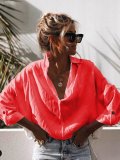 Cotton-Blend Casual Long Sleeve Shirts & Tops