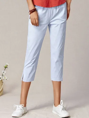 Plus Size Women Plain Casual Pants