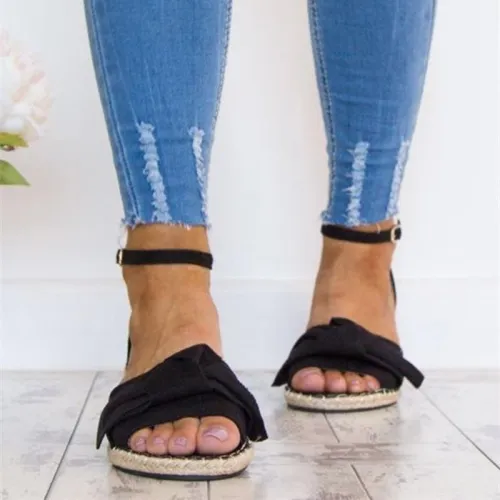 Ankle Strap Flats Lace Up Shoes Suede Espadrilles Sandals