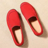 Women Nubuck Loafers Casual Slip On Plus Size Shoes