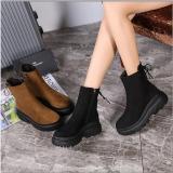 Womens Daily Flat Heel Artificial Suede Lace-up Boots Winter Snow Booties