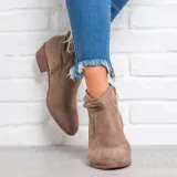 Women Low Heel Ankle Booties Comfort Plus Size