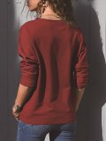 Red Polyester Crew Neck Casual Geometric T-Shirt