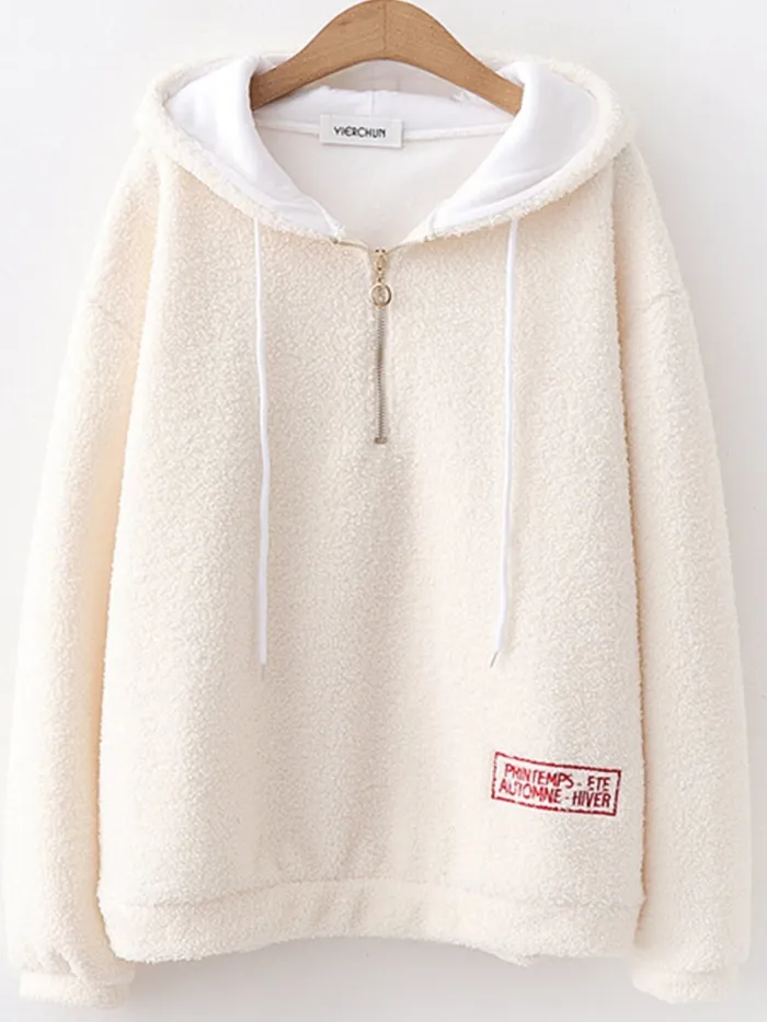 Sweet Appliqued Hoodie Long Sleeve Hoodies