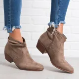 Women Low Heel Ankle Booties Comfort Plus Size