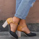 Summer Adjustable Buckle Chunky Heel Shoes
