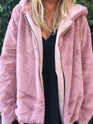 Plus Size Casual Solid Long Sleeve Outerwear