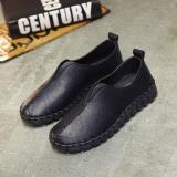Red Spring/Fall Handmade Sewing Wedge Heel Loafers