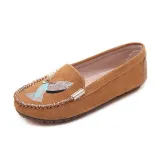 Women Artificial Suede Flats Casual Comfort Slip On Shoes
