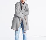 Stand Collar Patchwork Long Sleeve Coat