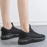 Womens All Season Flat Heel Fly-Woven Fabric Lace-up Sneakers