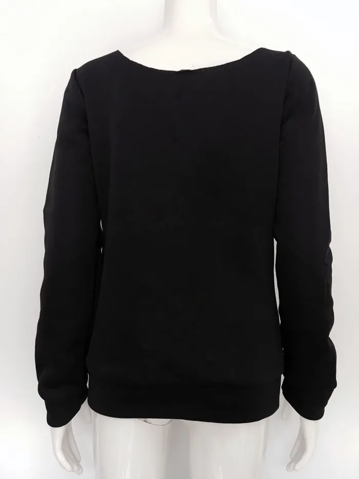 Red Printed Polyester Long Sleeve T-Shirt