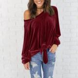 Plain Long Sleeve Blouse & Shirts