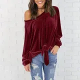 Plain Long Sleeve Blouse & Shirts