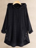Casual Buttoned Hoodie Shirts & Tops