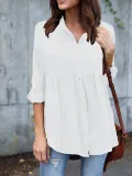 Polyester Shawl Collar Casual Shirts